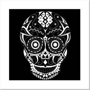 dark sugar skull in pattern ecopop Posters and Art